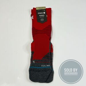 Stance Crew Nylon Cushion InfiKnit Icon Sport Performance Socks Red Sz L 9-13